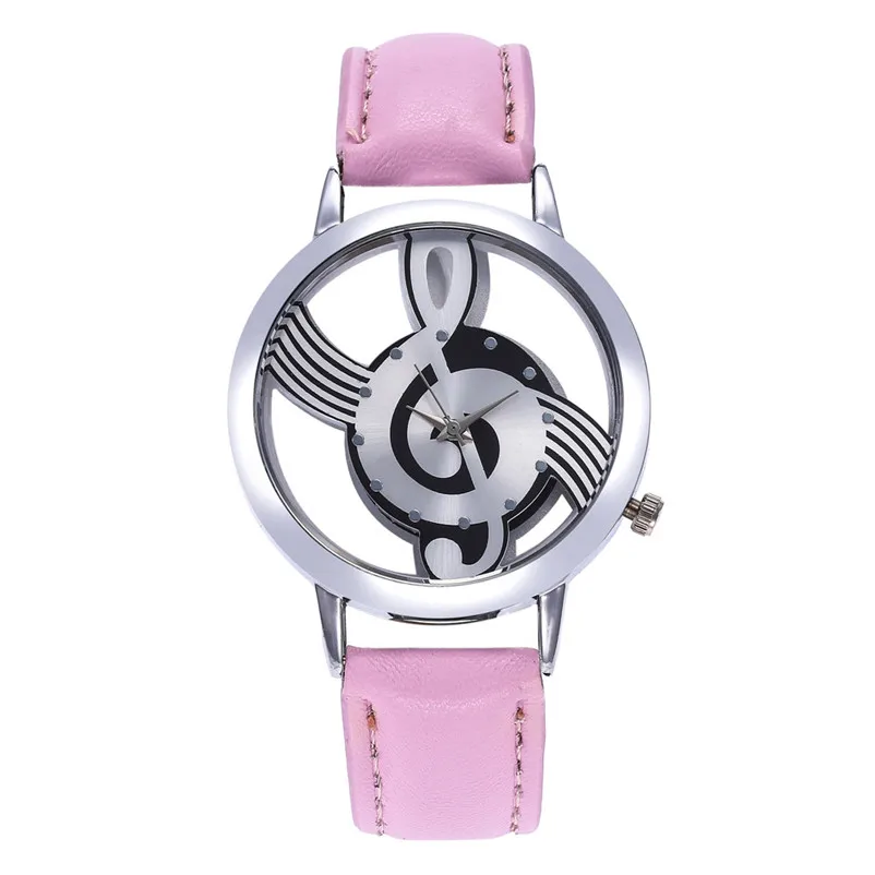 Women's watches 2018 fashion pu leather Ladies watch Women Fashion Leather Stainless Steel Musical symbol watch #2AP22B (3)