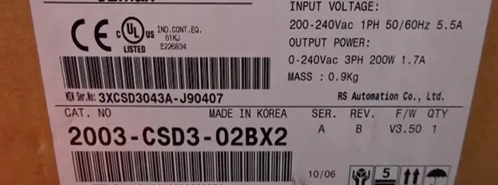 

new and original servo driver 2003-CSD3-02BX2