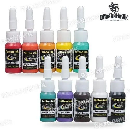 High-Quality Tattoo Supplies 10 Color Inks 5ml/Bottle Complete Set Supply Tattoo Ink High-Quality Tattoo Supplies 10 Color Inks 5ml/Bottle Complete Set Supply Tattoo Ink