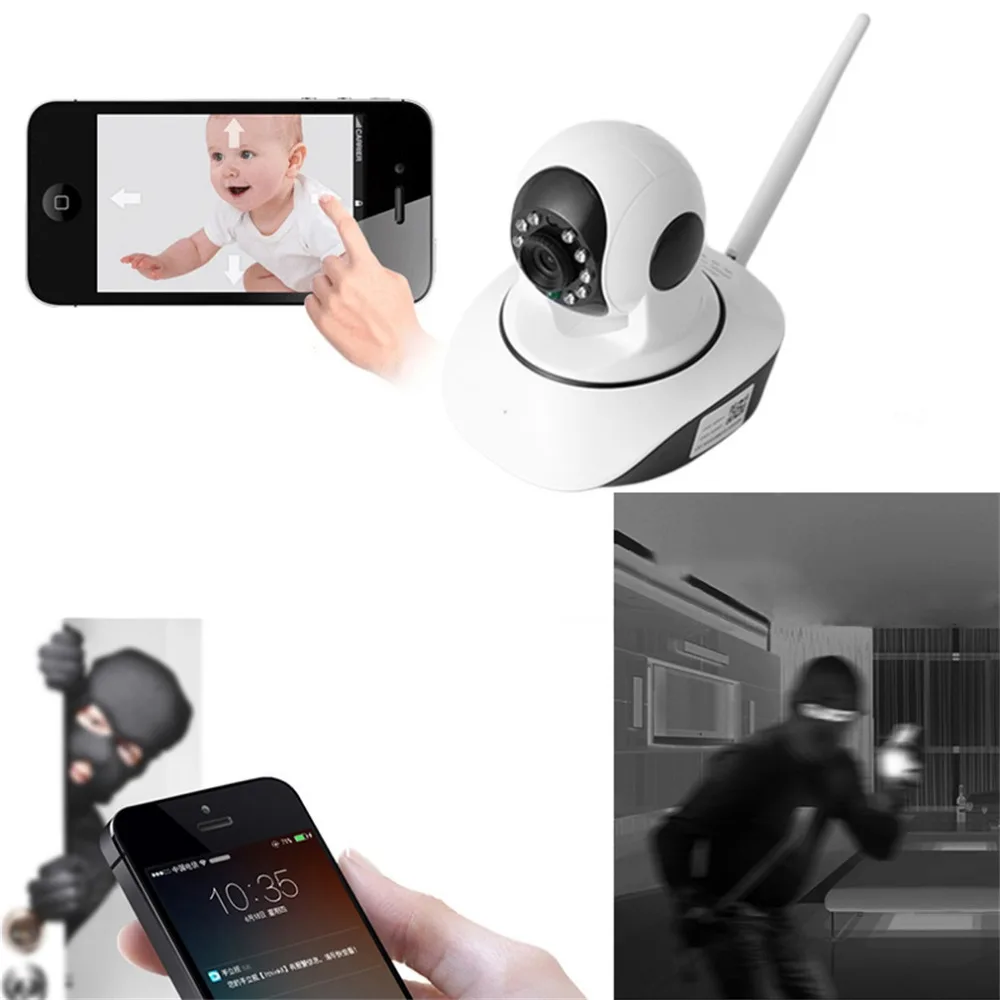 

Wireless Smart 720P HD IP Camera WiFi Dome IR Cut Night Security Monitor Audio Record WIFI Temperature Humidity Sensors HR06