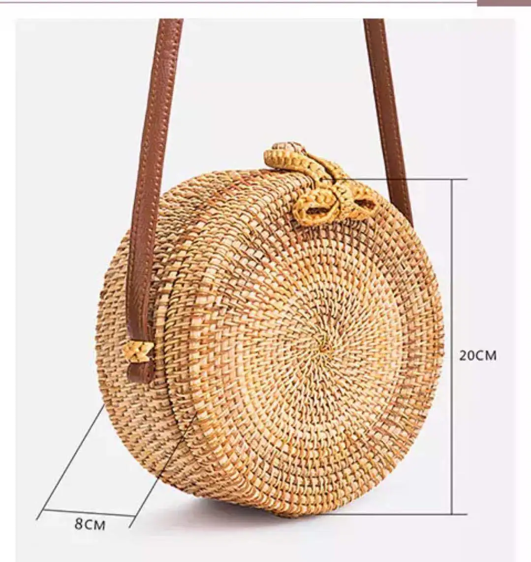 

Handmade new retro style women's bag ins Indonesian Balinese style hand-woven rattan bag Bohemian Messenger bag beach bag