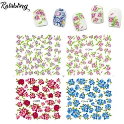 Rolabling цветы серии наклейки для ногтей Переводные картинки бумага украшения наклейки для ногтей интимные аксессуары наклейки для ногтей