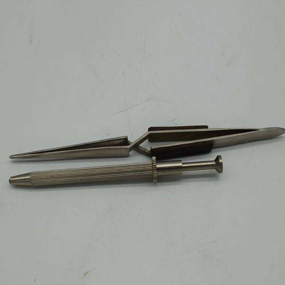 3Pcs Diamond Stone Jewelers Tools Holder Jewelry Tweezers Pick Up Tool 4 Prongs Claw Craft Fine Point Tip Straight Tweezer Locking Crafting