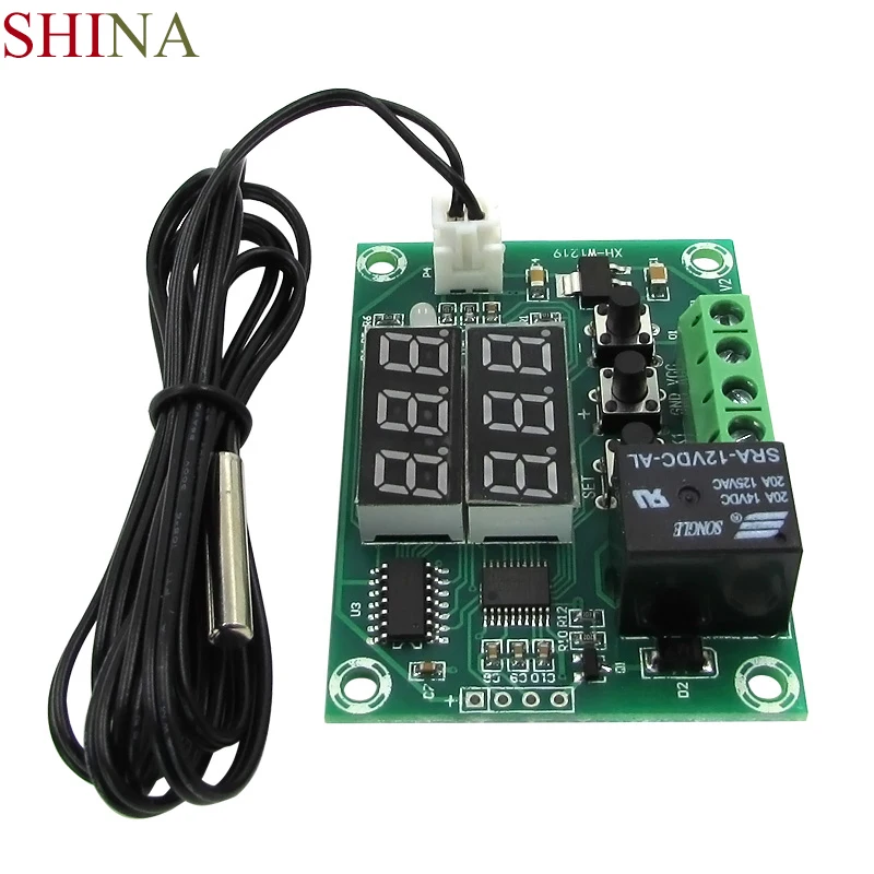 

SHINA DC 12V High Precision Thermostat Temperature Controller Switch Dual LED Digital Display + Waterproof NTC Sensor