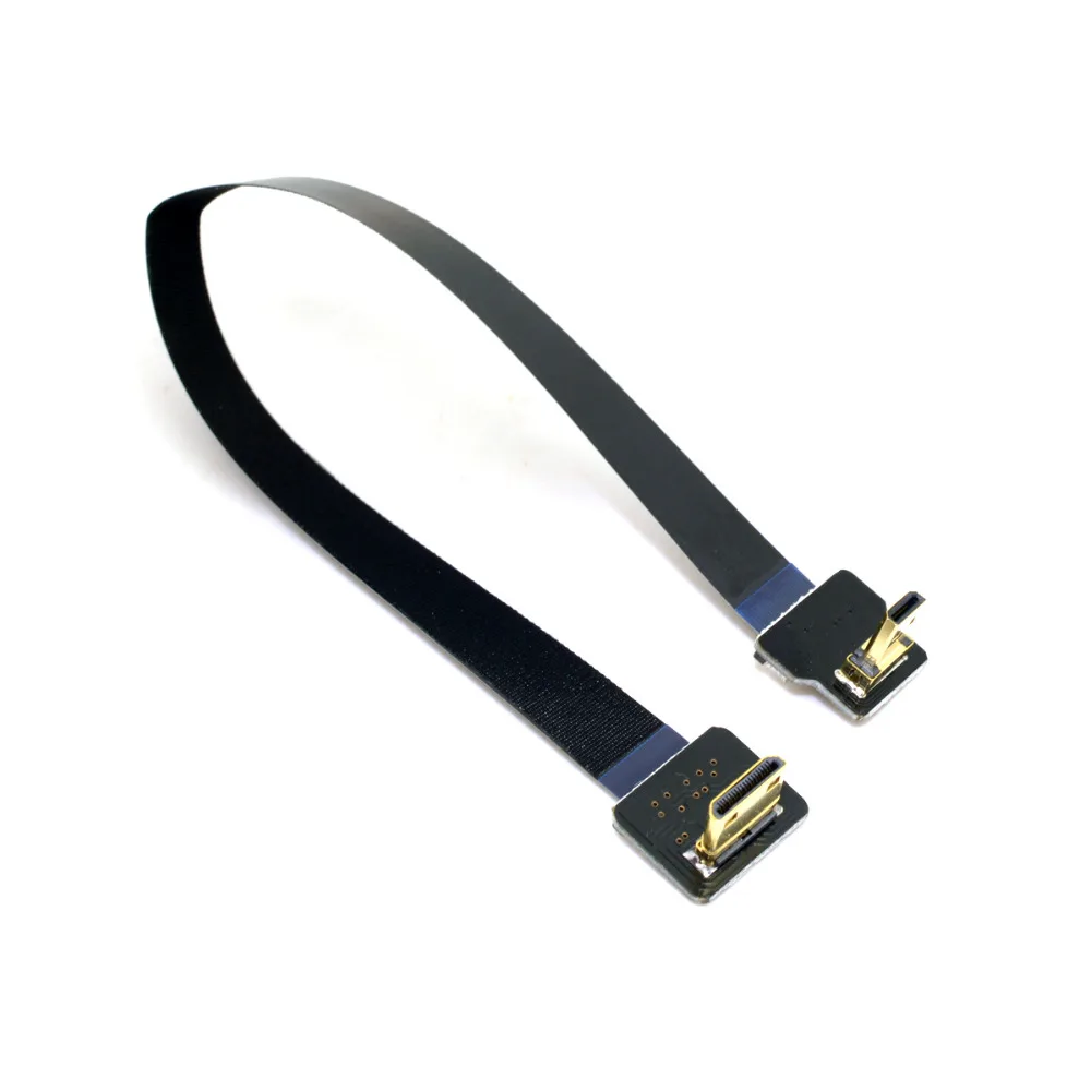 

CYDZ 50cm Down Angled 90 Degree FPV Micro HDMI Male to Mini HDMI FPC Flat Cable for GOPRO Multicopter Aerial Photography