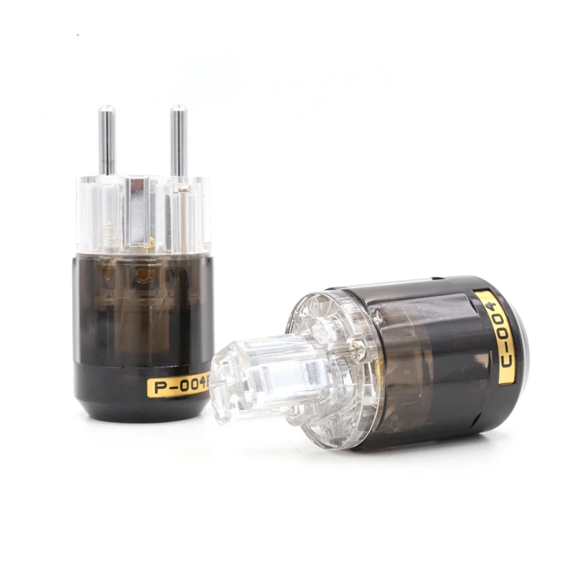 

Free shipping pairs Oyaide P-004E/ C-004 Rhodium Plated SCHUKO EU Power Plug for audio power cable
