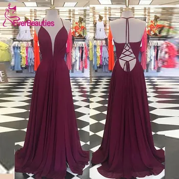 

Abendkleider 2020 Evening Dress Long Backless Formal Dress Spaghetti Straps Abiye Gece Elbisesi Evening Gown Robe De Soiree