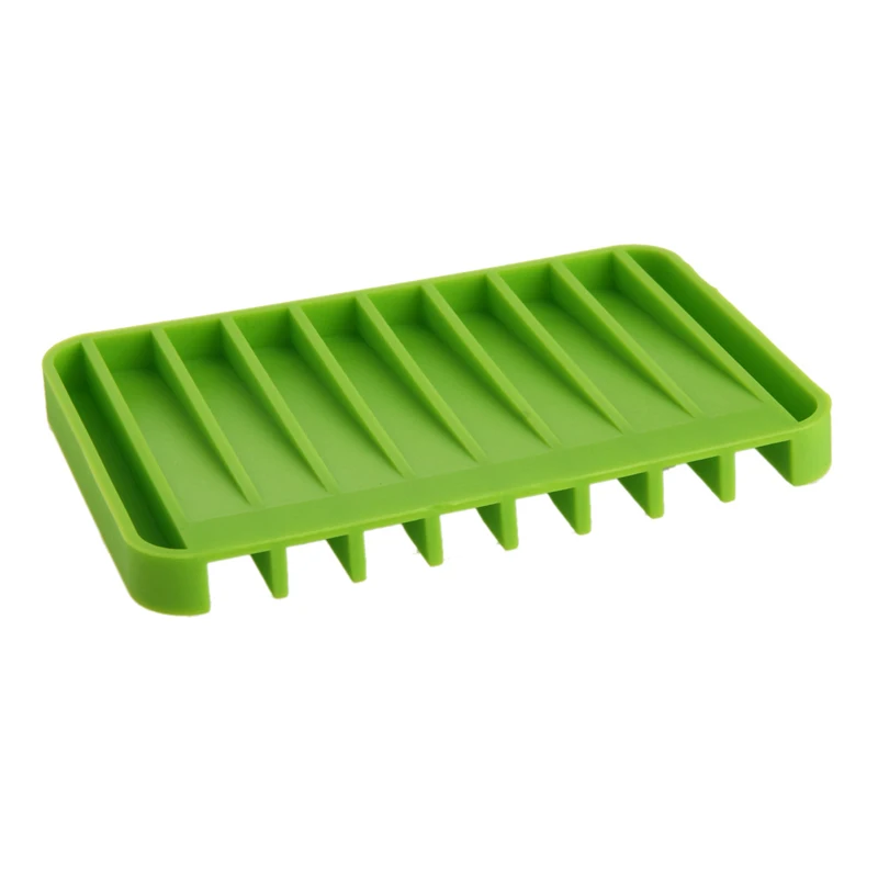 Fashion Silicone Flexible Soap Dish Plate Bathroom Soap Holder Soap Box
