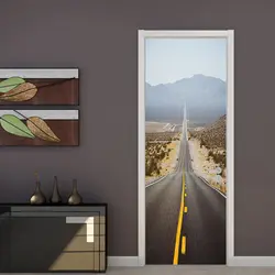 3D креативный DIY Фреска пространственное расширение шоссе двери обои стены стикеры гостиная спальня исследование ПВХ обои домашний декор