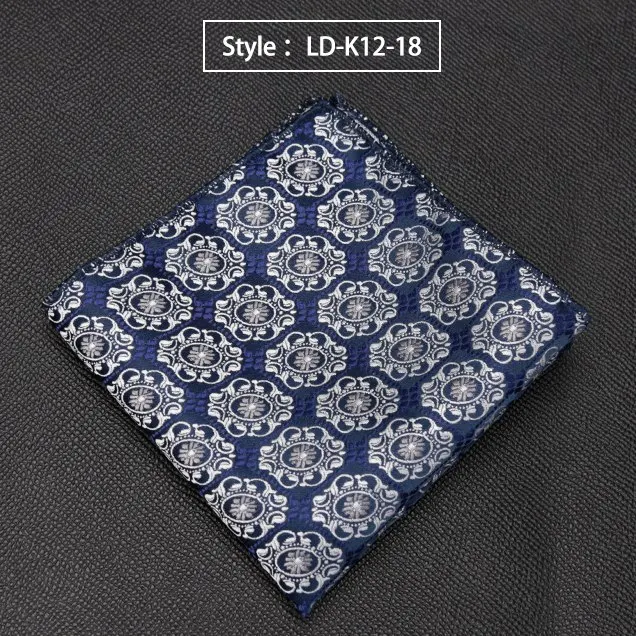 Мужской s галстук роскошный жаккардовый галстук подарки для мужчин вышивка платок с узором пейсли Карманный квадратный полотенце для сундуков носовые платки аксессуары - Цвет: LD-K12-18