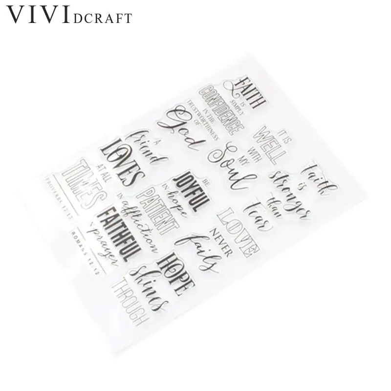 

English Words Faith Transparent Clear Silicone Stamp Seal for DIY Scrapbooking Photo Faith Transparent Clear Stamp LQK9706