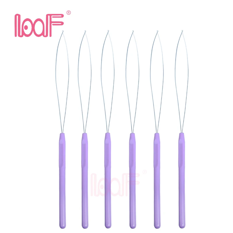 LOOF 12 pcs Hair Extension Hook Pulling Tool Needle Threader Micro