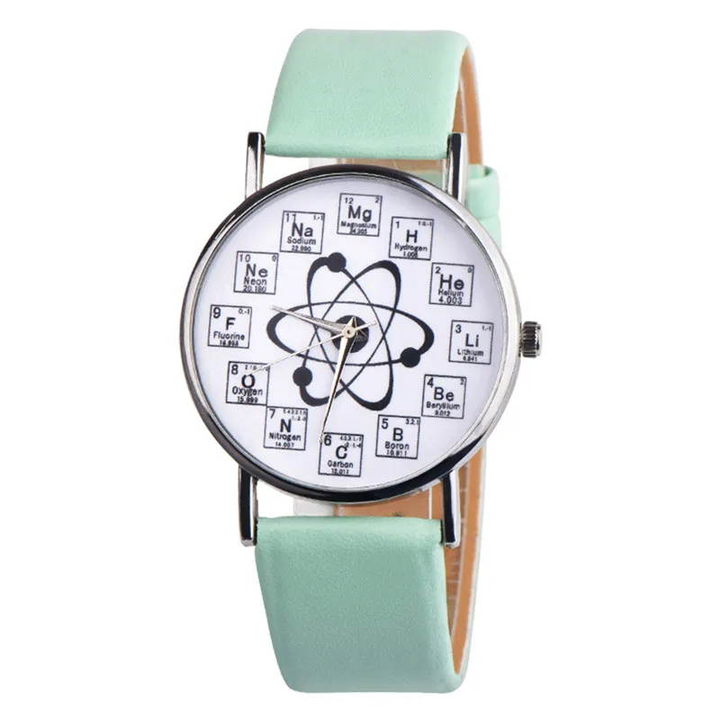 Newly Design Watch Women Girl Fancy Womens Chemical Element Casual Leather Band Analog Alloy Quartz Wrist Watch Clock J13#N (1)