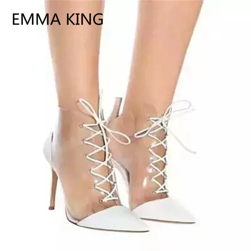 tied À As Lacets as Hauts Pointu Mode Pour Sexy Printemps Caoutchouc Bottines Pvc En Femmes Picture Bottes Pluie Talons Shown Croix Bout De Chaussures Femme In Picture Transparent vN0ym8nwO