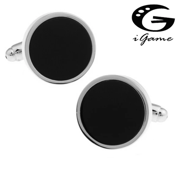 

Free Shipping Fashion Cufflinks Black Color Round Black Stone Design Hotsale Brass Cufflinks For Men