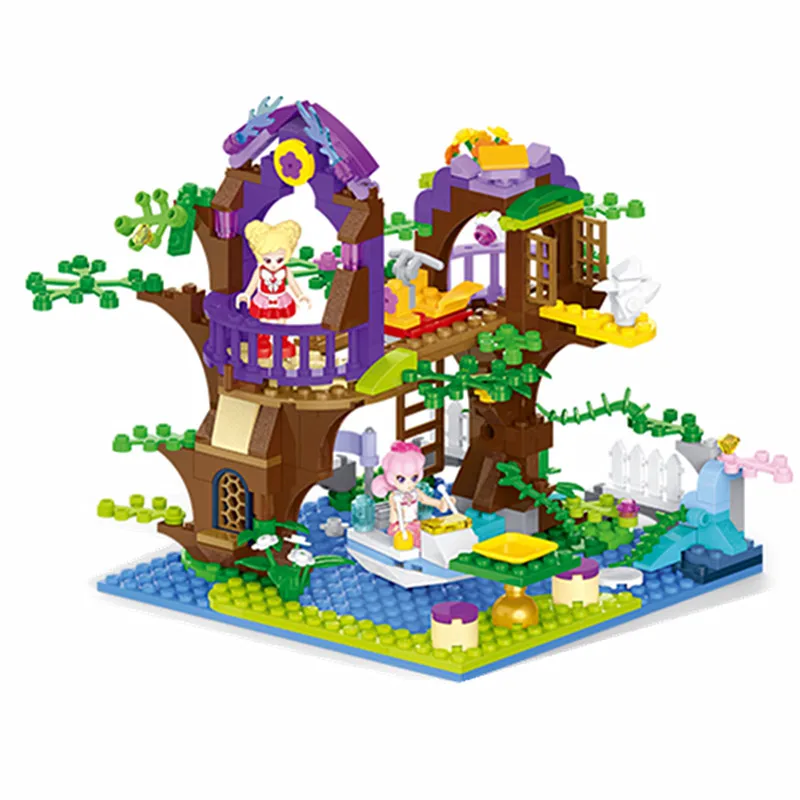 

Diy Girls House Magic Fairy Maiden Tree Vine Bay Model Building Block Bricks Toys for Children Compatible With Legoingly Friends