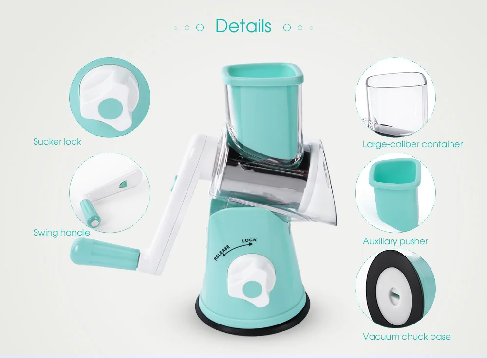Multifunctional Drum-type Hand-operated Vegetable Cheese Shredder Device Kitchen Accessories