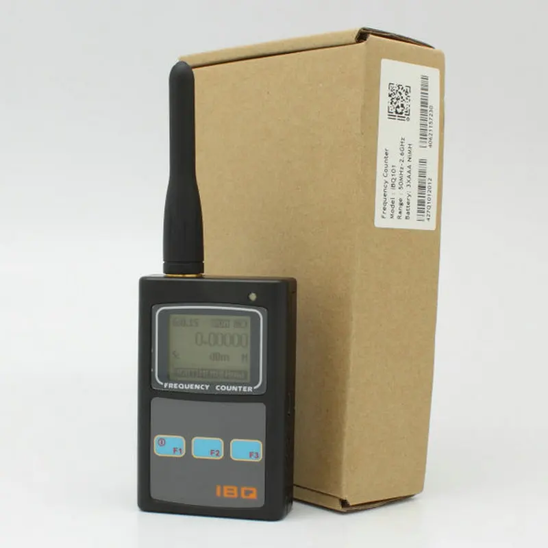 IBQ101 New Portable Handheld Frequency Counter Bugs RF Wireless Camera Scanner Detector 50MHz-2600MHz Radio Tester