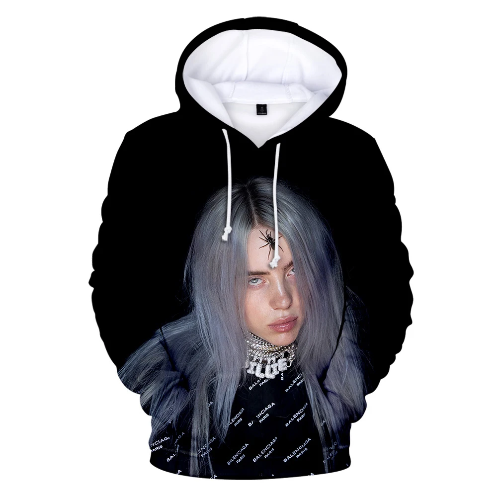 الموسيقى الفنانين بيلي Eilish 3D هوديس بلوزات النساء الرجال موضة الهيب هوب هوديس بيلي Eilish حار بيع 3D هوديي قمم