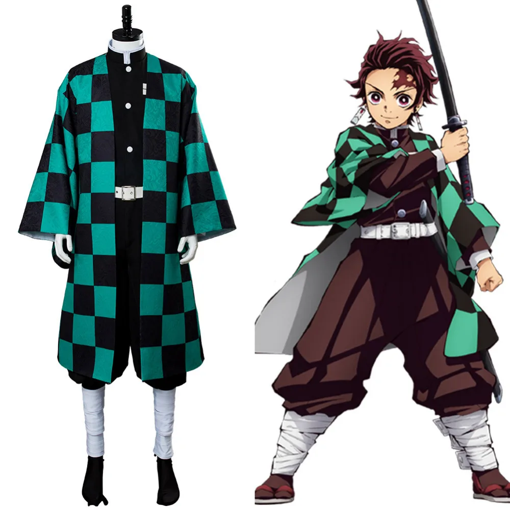 Костюм для косплея из аниме рассекающий демонов Хепберн no Yaiba Kamado Tanjirou костюм