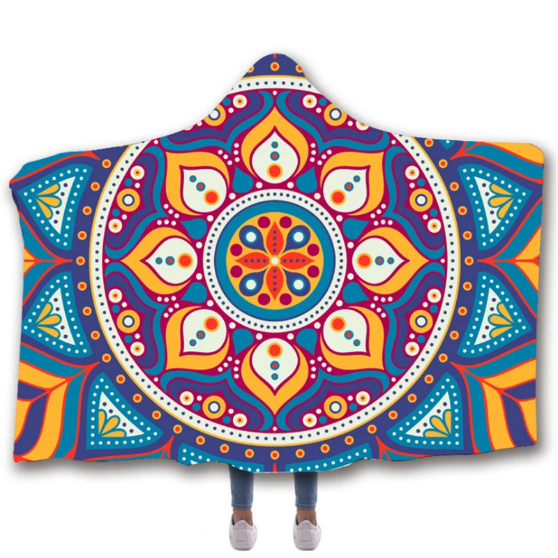Одеяло-накидка с капюшоном и объемным принтом в виде слона, Волшебная утепленная ворса, теплые носимые флисовые шерстяные одеяла для взрослых детей - Цвет: Style 11