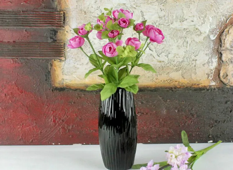 Простая белая керамическая ваза, креативная домашняя настольная декоративная керамическая ваза, классическая офисная декоративная ваза, свадебные украшения G - Цвет: 5.5X17.5cm