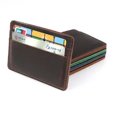 Новое поступление, мужские держатели для кредитных карт, Винтажный дизайн, Crazy Horse, кожа, подгонянный, бизнес, унисекс кошелек