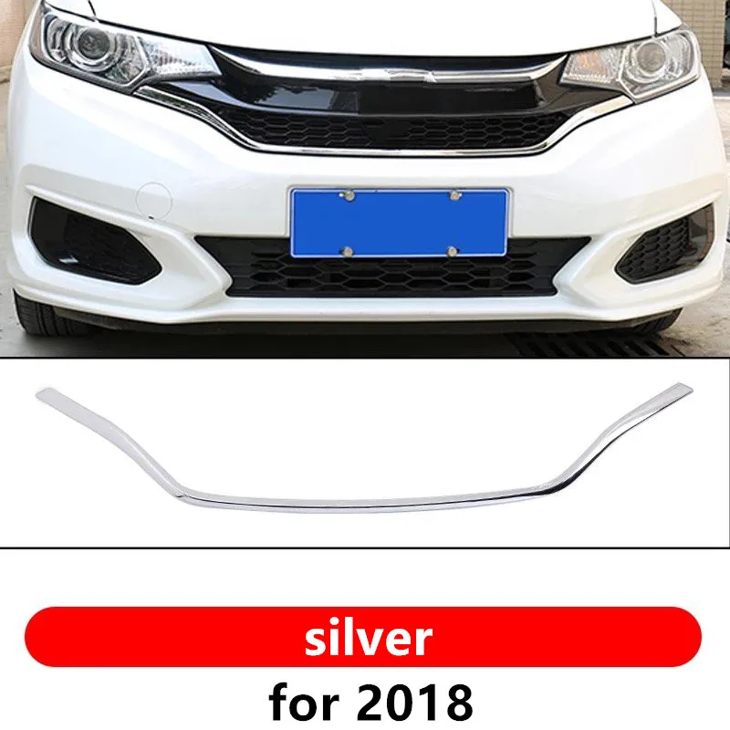 Для Honda Fit- 1 шт. роскошный АБС хром автомобиль передний решетка для капота гриль декоративная крышка отделка автомобиля Стайлинг гарантия качества - Цвет: silver 2018