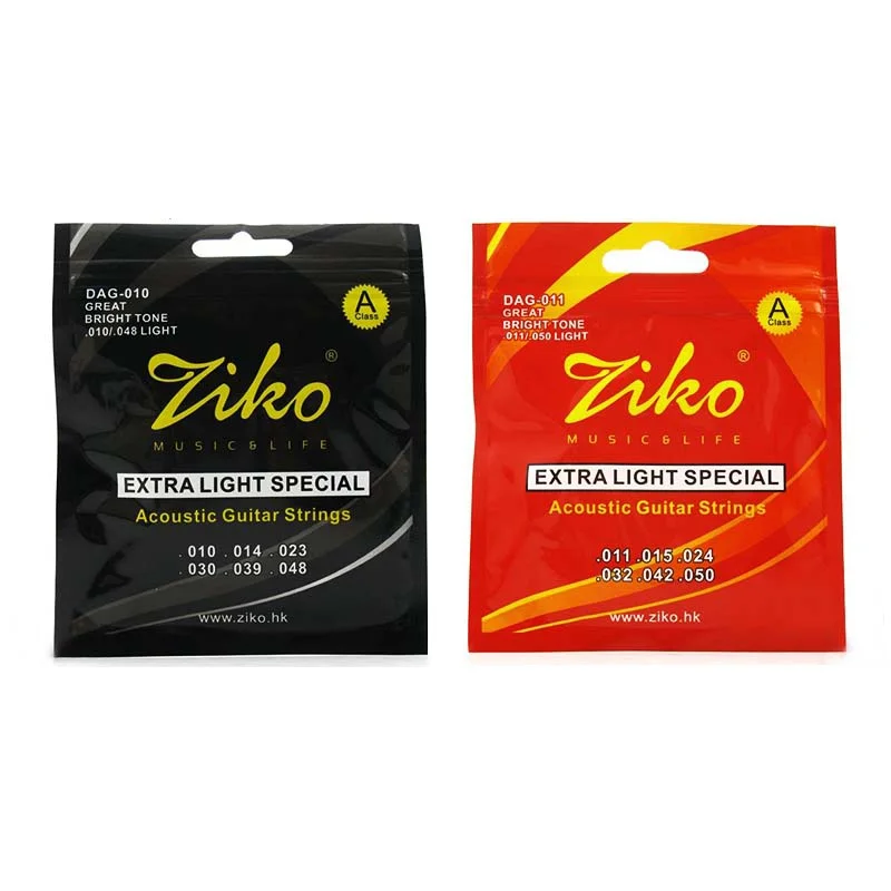 Ziko Acoustic Guitar Strings Light 010 Brass Steel Strings For Guitar
