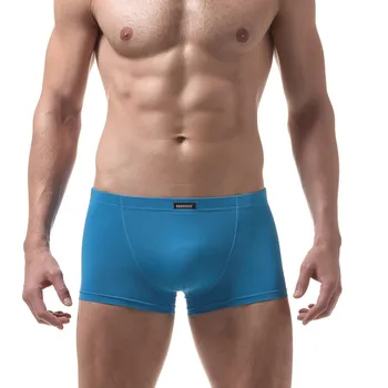 

Brand Transparent men sexy underwear boxers gay underwear gauze see through mens boxer shorts Sleepwear men shorts size XXL