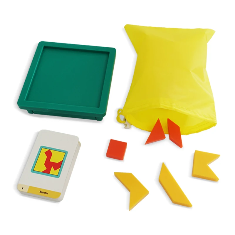 Головоломка IQ Tangram игрушки Монтессори с картой для вызова Детский пазл игра