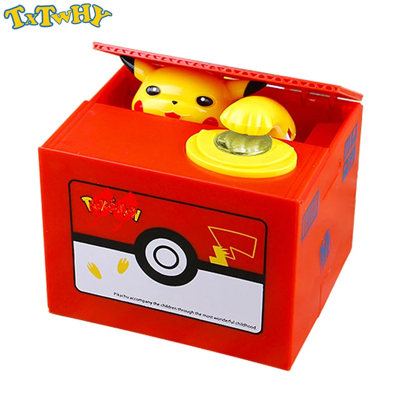 

New Pikachues Electronic Plastic Money Box Steal Coin Piggy Bank Money Safe Box For Birthday Desk Decor