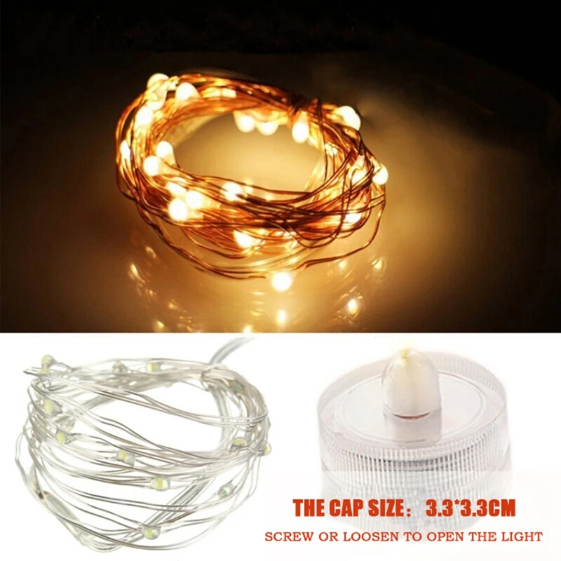 

2M 20 LED Battery Operated LED Copper Wire String Lights for Xmas Garland Party Wedding Decoration Christmas Fairy Lights