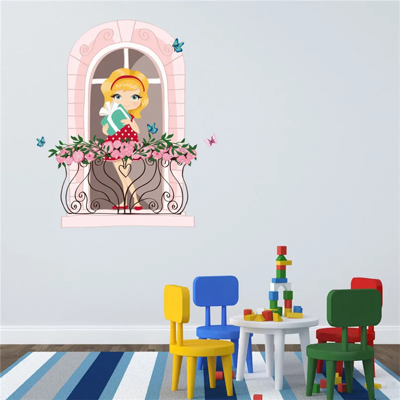 Cute Catroon Stickers Mobile Creative Wall Stickers For Kids Rooms Wall Window Home Decoration Adesivo De Parede 30FY2004