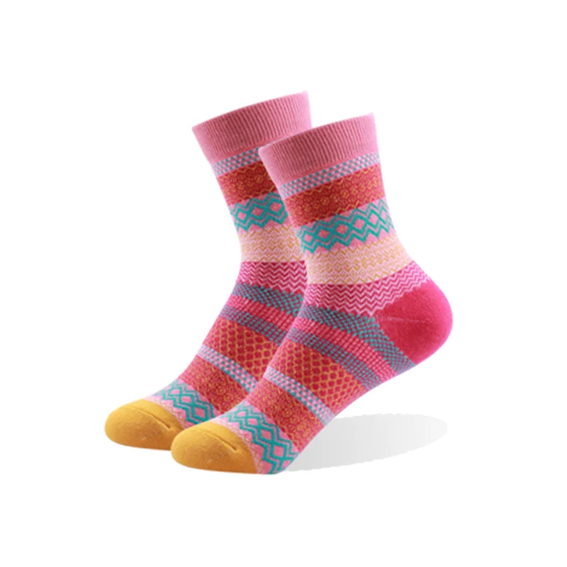 Новейший бренд ретро нация женские хлопковые полосатые разноцветные Модные Повседневные платья женские носки хороший подарок хорошее качество - Цвет: 2