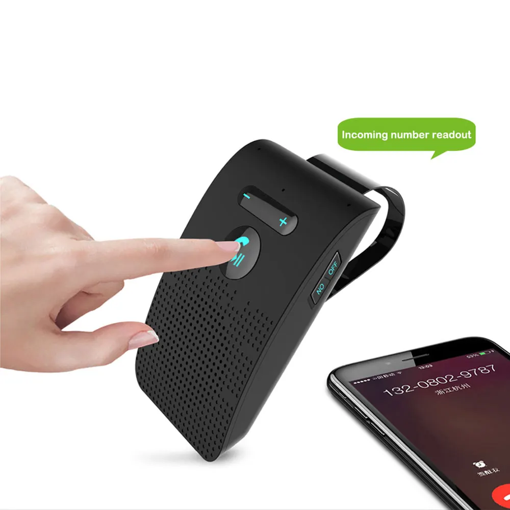 

VR robot Handsfree Bluetooth Car Kit Wireless Sun Visor Clip Speakerphone Multipoint Bluetooth V4.2+EDR Handsfree Speaker