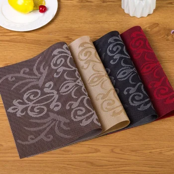

Fyjafon 4/6pieces Table Mat Set Anti-slip PVC Table Mats For Dining Table Placemats Heat Protection Table Mats Easy Washable