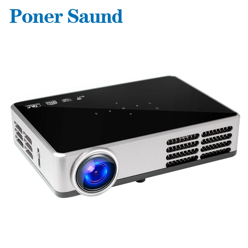 Poner saund DLP600W портативный мини проектор Android 6 0 Full HD Smart ЖК дисплей 3D фильм домой