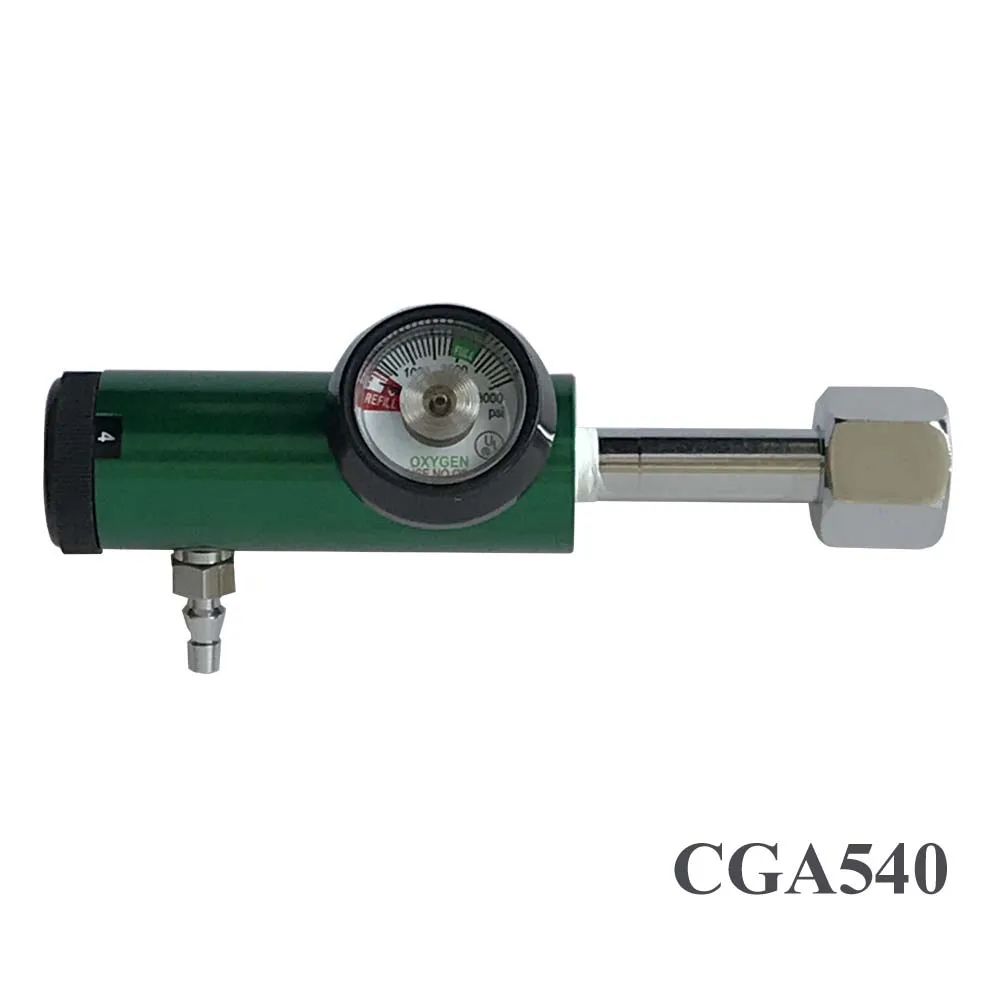 0-4 Lpm Adjustable Oxygen Pressure Flow Regulator for Ozone Therapy Machines CGA540 CGA870 Bullnose