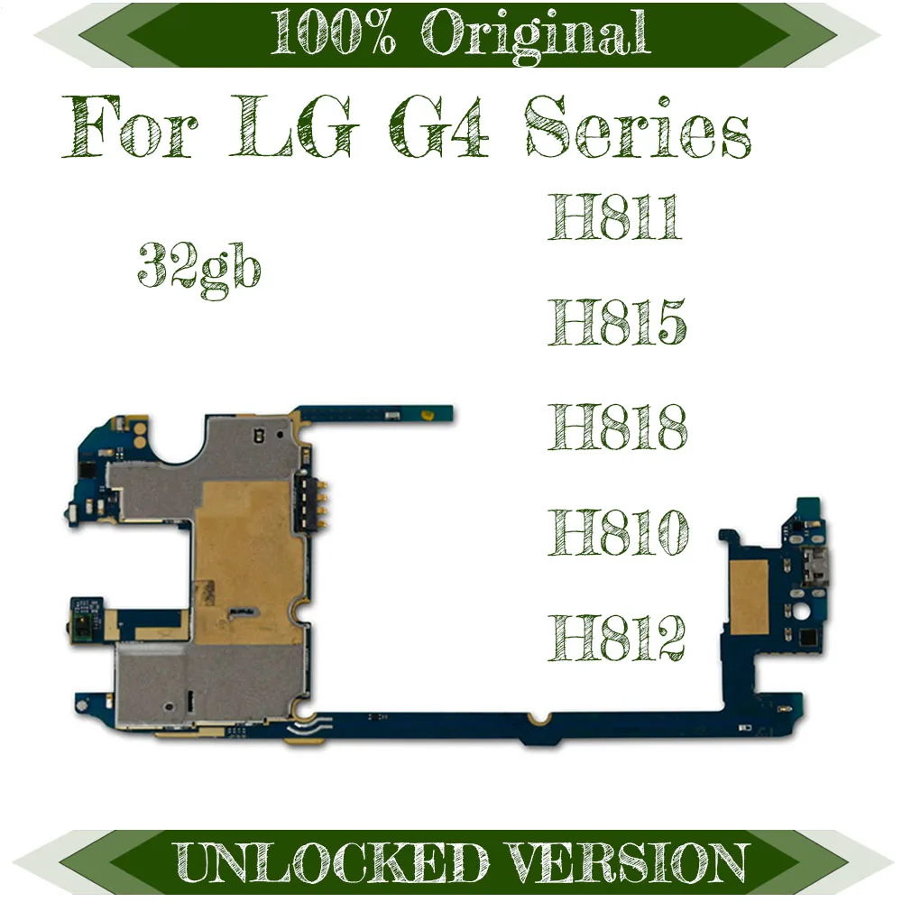 

32gb Original unlocked for LG G4 H815 Motherboard with Chips,Complete Logic Board for LG G4 H811 H818 H810 H812 Motherboard