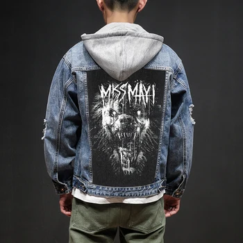 

Bloodhoof Store Miss May I Rock And Roll Death Heavy Hardcore Punk Style Patch Designs Denim Jeans mens Jackets And Coats