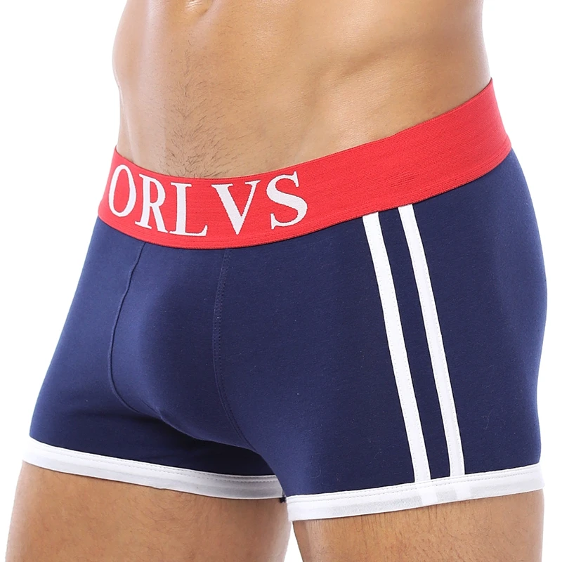 ORLVS Марка мужское нижнее белье; трусы-боксеры хлопковые мужские трусы сексуальный для гея, мужской боди с мешочком для пениса, Трусы из хлопка Для мужчин боксеры, плавки Шорты Для мужчин