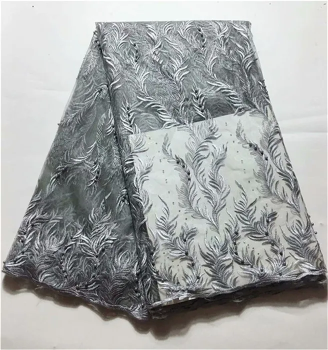 

African Lace Fabric 2019 Embroidered Nigerian Laces Fabric Bridal High Quality French Tulle Lace Fabric For Women JY-1-19 BLUSH