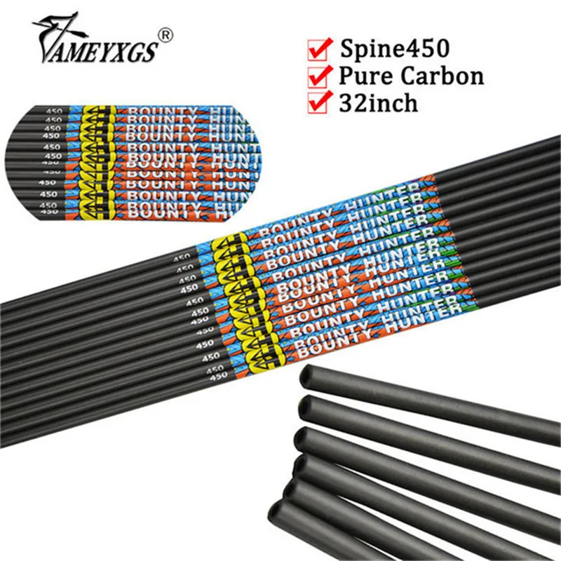 

6/12pcs 32inch Archery 450 Spine Carbon Arrow Shaft Pure Carbon Material 5.7mm For Bow And Arrows Shooting Hunting Accessories