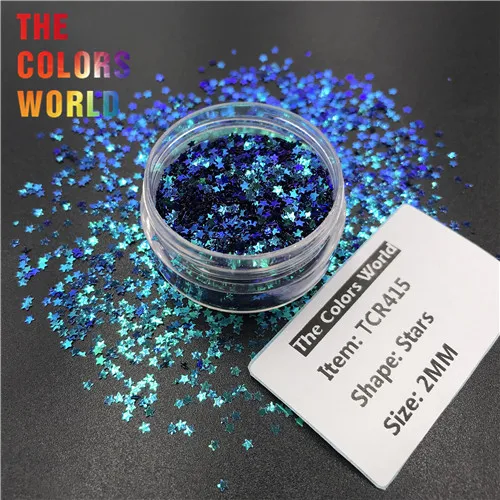 TCT-353 Chameleon Color Star 2MM Nail Glitter Nail Art Decoration Makeup TattooTumblers Crafts DIY Festival Accessories Supplier - Цвет: TCR415   50g