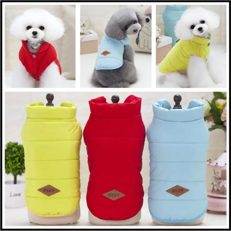 Warm Dog Clothes Puppy Outfit Pet Cat Jacket Coat Winter Soft Sweater Clothing For Small Dogs Chihuahua | Дом и сад