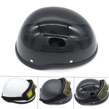 WWII Casco Del Motociclo Per Harley vintage Mezza Viso Casco Retro Tedesco Chopper Cruiser Nero Opaco caschi cascos para