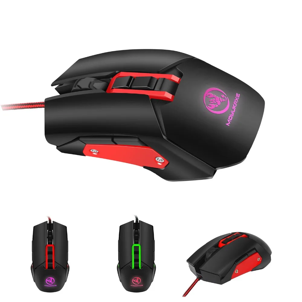 

HXSJ S400 Gaming Game Mouse Backlit For PC Left And Right Mechanical Wired Mice 3200DPI 9 Key For Gamer Mouse Computer