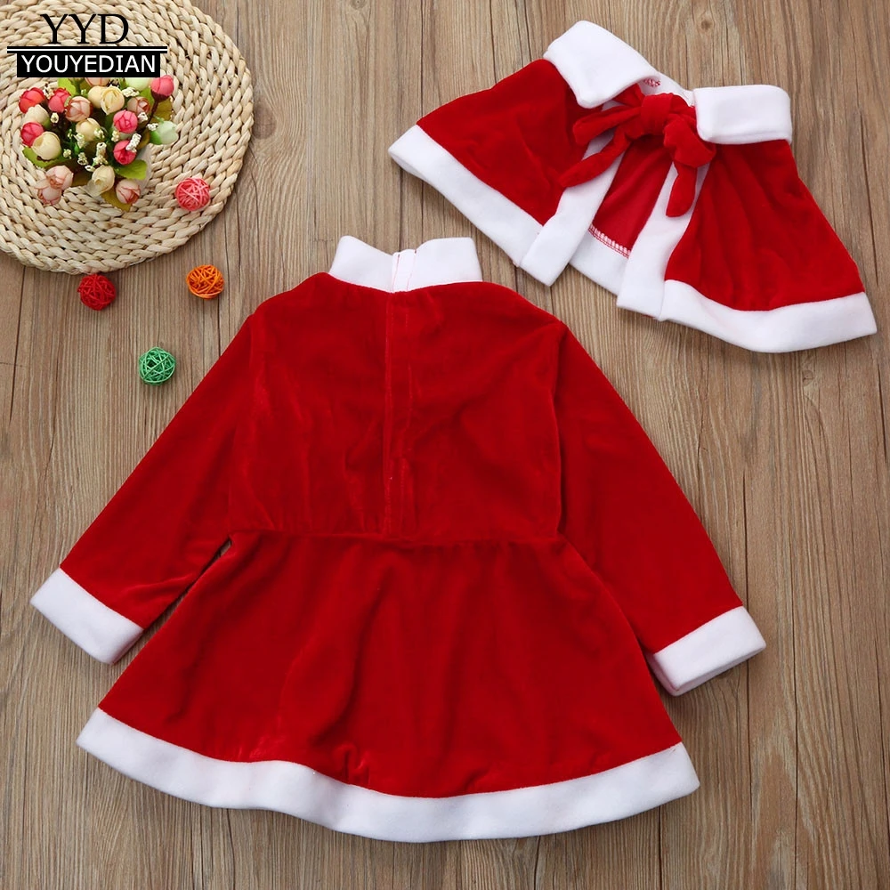 Рождественская одежда для маленьких девочек, костюм праздничное платье+ шаль+ шляпа, костюмы Санта-Клауса, мини-платье для девочек,#1125