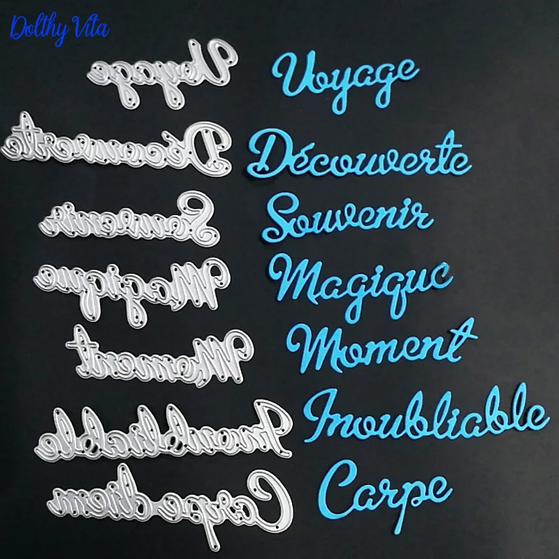 Dolce Vita matrices de découpe en métal, mot français Voyage, Moment